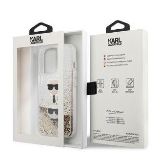 Karl Lagerfeld KLHCP13LKICGLD iPhone 13 Pro / 13 6,1" złoty/gold hardcase Liquid Glitter Karl&Choupette Head