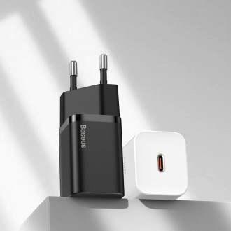 Rychlá nabíječka Baseus Super Si 1C USB Type C 25W Power Delivery Quick Charge černá (CCSP020101)