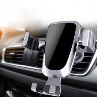 Gravity smartphone car holder, black air vent grille (YC08)