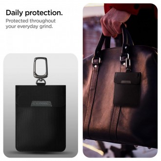 FARADAY CAGE Spigen POUCH BLOKÁTOR SIGNÁLU RFID BEZ KLÍČE ČERNÝ