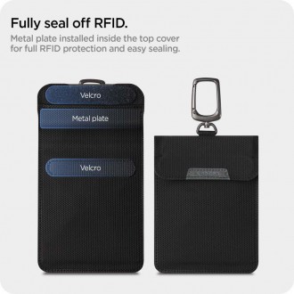 FARADAY CAGE Spigen POUCH BLOKÁTOR SIGNÁLU RFID BEZ KLÍČE ČERNÝ