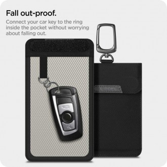 FARADAY CAGE Spigen POUCH BLOKÁTOR SIGNÁLU RFID BEZ KLÍČE ČERNÝ