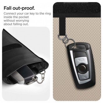 FARADAY CAGE Spigen POUCH BLOKÁTOR SIGNÁLU RFID BEZ KLÍČE ČERNÝ