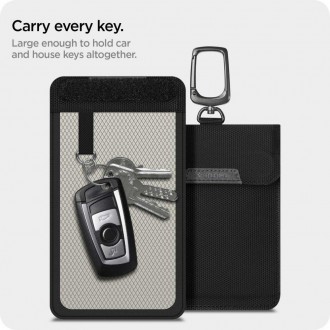 FARADAY CAGE Spigen POUCH BLOKÁTOR SIGNÁLU RFID BEZ KLÍČE ČERNÝ