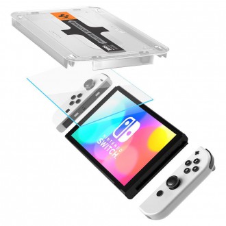 Tvrzené sklo Spigen GLAS.TR "EZ FIT" 2BALENÍ NINTENDO SWITCH OLED