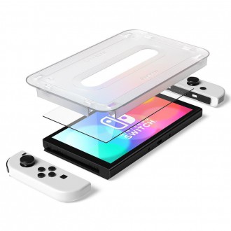 Tvrzené sklo Spigen GLAS.TR "EZ FIT" 2BALENÍ NINTENDO SWITCH OLED