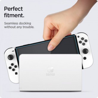 Tvrzené sklo Spigen GLAS.TR "EZ FIT" 2BALENÍ NINTENDO SWITCH OLED