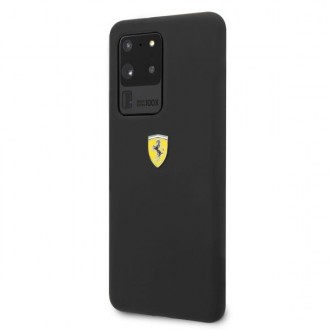 Pevné pouzdro Ferrari FESSIHCS69BK S20 Ultra G988 černo/černý silikon