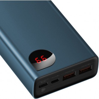 [RETURNED ITEM] Powerbanka Baseus Adaman 2x USB / 1x USB typu C / 1x micro USB 20000mAh 65W Quick Charge 4.0 Power Delivery modrá (PPIMDA-D03)