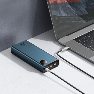[RETURNED ITEM] Powerbanka Baseus Adaman 2x USB / 1x USB typu C / 1x micro USB 20000mAh 65W Quick Charge 4.0 Power Delivery modrá (PPIMDA-D03)