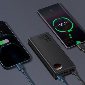 [RETURNED ITEM] Powerbanka Baseus Adaman 2x USB / 1x USB typu C / 1x micro USB 20000mAh 65W Quick Charge 4.0 Power Delivery modrá (PPIMDA-D03)