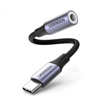 Ugreen headphone adapter with 3.5 mm mini jack to USB Type C 10 cm black (AV161 50631)