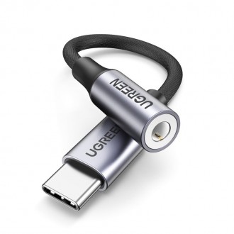 Ugreen headphone adapter with 3.5 mm mini jack to USB Type C 10 cm black (AV161 50631)