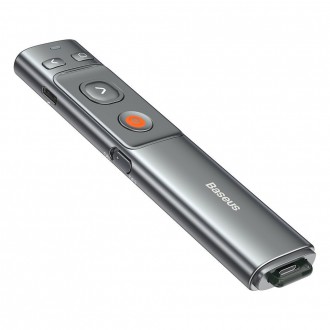 Dálkové ovládání laserového ukazovátka Baseus Orange Dot pro prezentaci na PC s vestavěnou baterií v šedé barvě (WKCD000013)