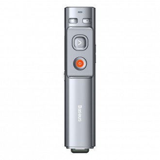 Dálkové ovládání laserového ukazovátka Baseus Orange Dot pro prezentaci na PC s vestavěnou baterií v šedé barvě (WKCD000013)