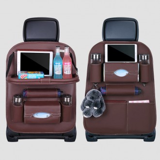 Car organizer for the seat foldable shelf mini car table beige