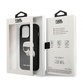 Karl Lagerfeld KLHCP13LSAKHBK iPhone 13 Pro / 13 6,1" czarny/black hardcase Saffiano Ikonik Karl`s Head