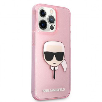 Karl Lagerfeld KLHCP13XKHTUGLP iPhone 13 Pro Max 6,7" różowy/pink hardcase Glitter Karl`s Head