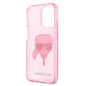 Karl Lagerfeld KLHCP13XKHTUGLP iPhone 13 Pro Max 6,7" różowy/pink hardcase Glitter Karl`s Head