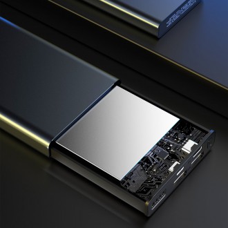 Dudao metal power bank with LED indicator 10000mAh silver (K5Pro)