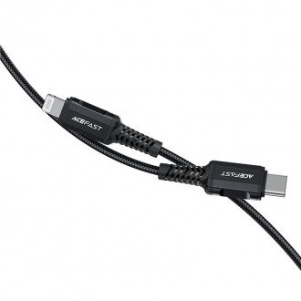 Acefast cable MFI USB Type C - Lightning 1,8m, 30W, 3A black (C4-01 C Black)