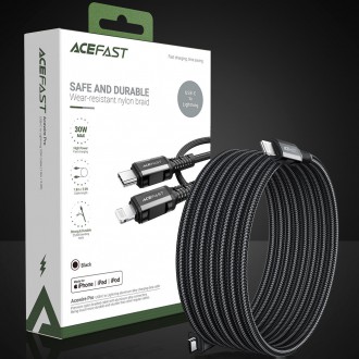 Acefast cable MFI USB Type C - Lightning 1,8m, 30W, 3A black (C4-01 C Black)