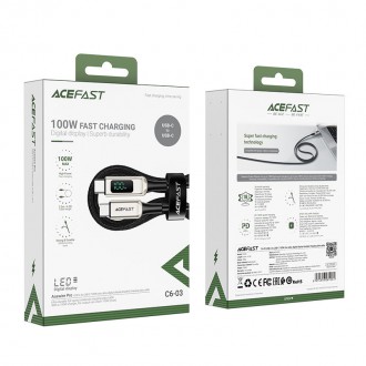 Acefast cable USB Type C - USB Type C 2m, 100W (20V / 5A) silver (C6-03 silver)