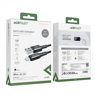 Acefast cable MFI USB - Lightning 1.2m, 2.4A black (C1-02 black)