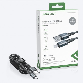 Acefast cable MFI USB - Lightning 1.2m, 2.4A black (C1-02 black)