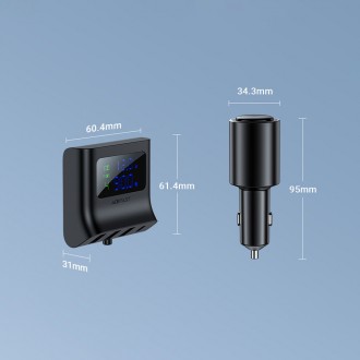 Acefast car charger 90W USB Type C / 3x USB / cigarette lighter socket, PPS, PD3.0, QC3.0, AFC, FCP charging station black (B8 black)