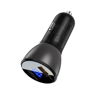 Acefast car charger 63W USB Type C / USB, PD3.0, PPS, QC3.0, AFC, FCP, SFCP black (B6 black)