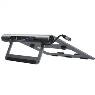Acefast HUB multifunctional USB Type C laptop stand - 2x USB 3.2 Gen 1 (3.0, 3.1 Gen 1) / TF, SD / HDMI 4K @ 60Hz / RJ45 1Gbps / PD 3.0 100W (20V / 5A