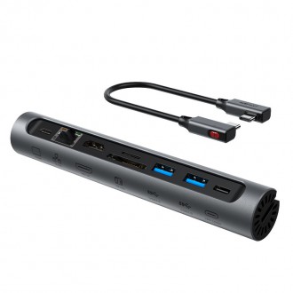Acefast HUB multifunctional USB Type C laptop stand - 2x USB 3.2 Gen 1 (3.0, 3.1 Gen 1) / TF, SD / HDMI 4K @ 60Hz / RJ45 1Gbps / PD 3.0 100W (20V / 5A