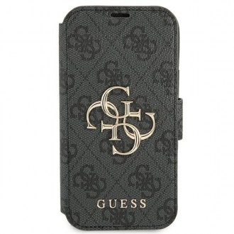 Guess GUBKP13L4GMGGR iPhone 13 Pro / 13 6,1&quot; šedá/šedá kniha 4G velké kovové logo