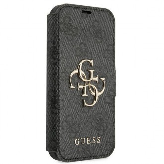 Guess GUBKP13L4GMGGR iPhone 13 Pro / 13 6,1" šedá/šedá kniha 4G velké kovové logo