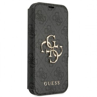 Guess GUBKP13L4GMGGR iPhone 13 Pro / 13 6,1&quot; šedá/šedá kniha 4G velké kovové logo