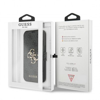 Guess GUBKP13L4GMGGR iPhone 13 Pro / 13 6,1&quot; šedá/šedá kniha 4G velké kovové logo