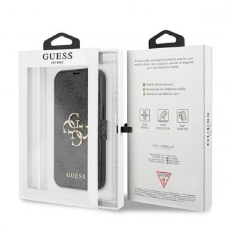 Guess GUBKP13L4GMGGR iPhone 13 Pro / 13 6,1" šedá/šedá kniha 4G velké kovové logo