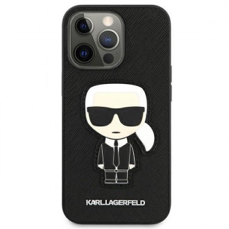 Karl Lagerfeld KLHCP13XOKPK iPhone 13 Pro Max 6,7" czarny/black hardcase Saffiano Ikonik Karl`s Patch