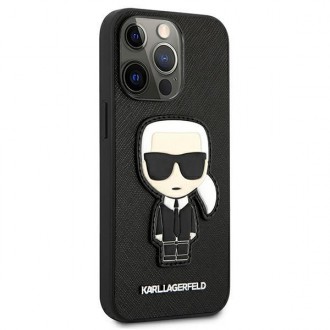 Karl Lagerfeld KLHCP13XOKPK iPhone 13 Pro Max 6,7" czarny/black hardcase Saffiano Ikonik Karl`s Patch