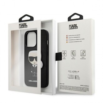 Karl Lagerfeld KLHCP13XOKPK iPhone 13 Pro Max 6,7" czarny/black hardcase Saffiano Ikonik Karl`s Patch