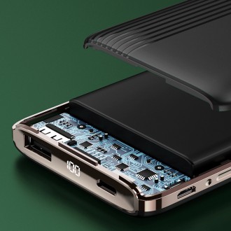 Dudao K4Pro powerbank with built-in cables 10000mAh LED display green