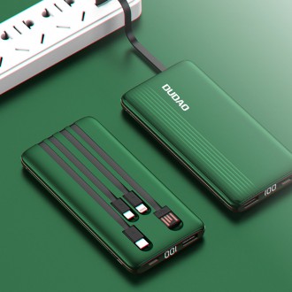 Dudao K4Pro powerbank with built-in cables 10000mAh LED display green