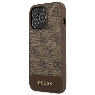 Guess GUHCP13LG4GLBR iPhone 13 Pro / 13 6,1&quot; hnědé/hnědé pevné pouzdro 4G Stripe Collection