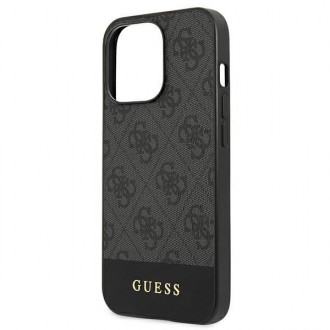 Guess GUHCP13LG4GLGR iPhone 13 Pro / 13 6,1&quot; šedý/šedý pevný obal 4G Stripe Collection