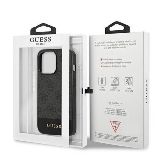 Guess GUHCP13LG4GLGR iPhone 13 Pro / 13 6,1&quot; šedý/šedý pevný obal 4G Stripe Collection