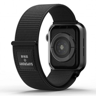 SuperDry Watchband Apple Watch 38/40/41 mm Nylon Weave czarny/black 41673