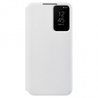 Samsung Smart Clear View Standing Cover Case Antibacterial Smart Flip Case Samsung Galaxy S22 + (S22 Plus) White (EF-ZS906CWEGEE)