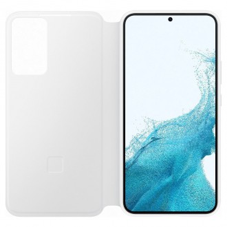 Samsung Smart Clear View Standing Cover Case Antibacterial Smart Flip Case Samsung Galaxy S22 + (S22 Plus) White (EF-ZS906CWEGEE)