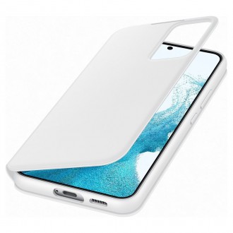 Samsung Smart Clear View Standing Cover Case Antibacterial Smart Flip Case Samsung Galaxy S22 + (S22 Plus) White (EF-ZS906CWEGEE)